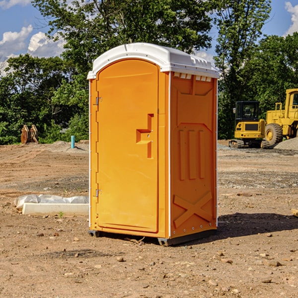 how often are the porta potties cleaned and serviced during a rental period in Sanders